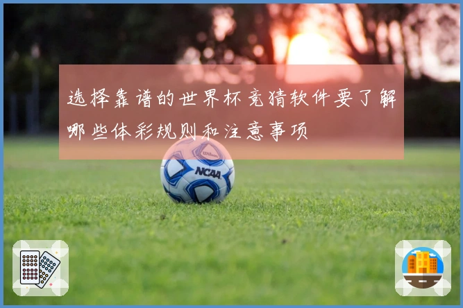 选择靠谱的世界杯竞猜软件要了解哪些体彩规则和注意事项